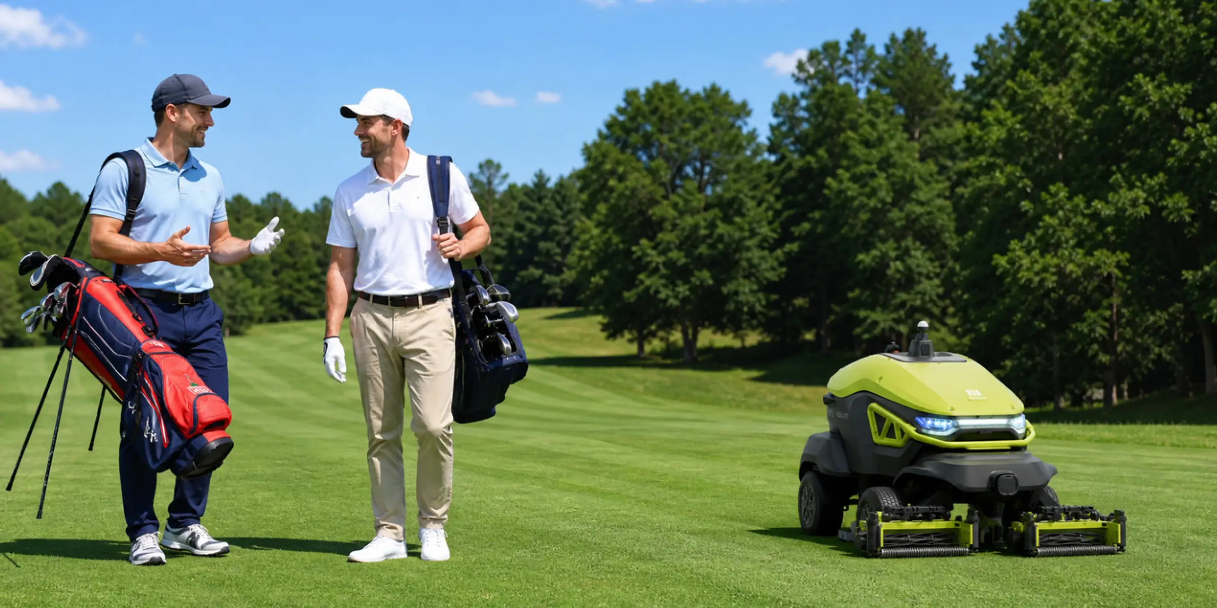 Golf oyuncularının yakınında çalışan PUDU GT7